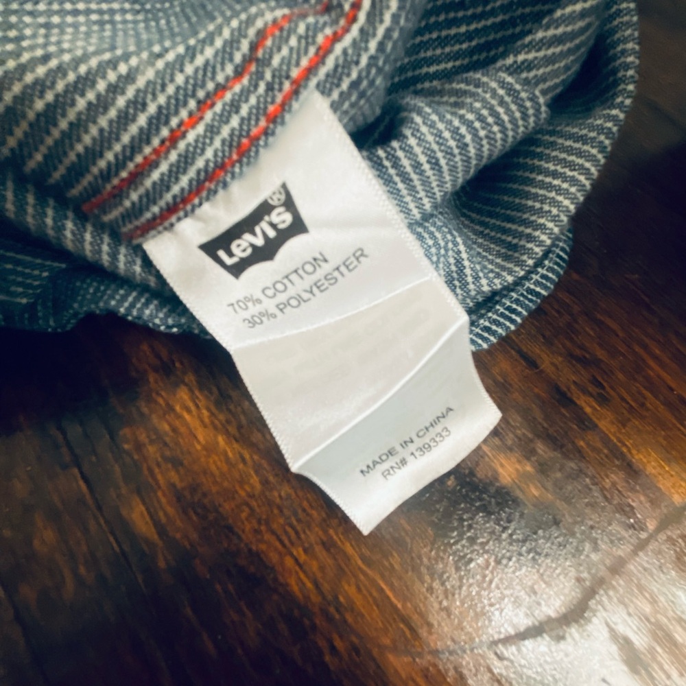 Levi’s, M, Full Snap Button Down Collared Pinstri… - image 7